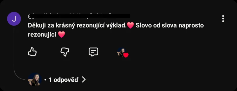 Komentář: Děkuji za krásný rezonující výklad