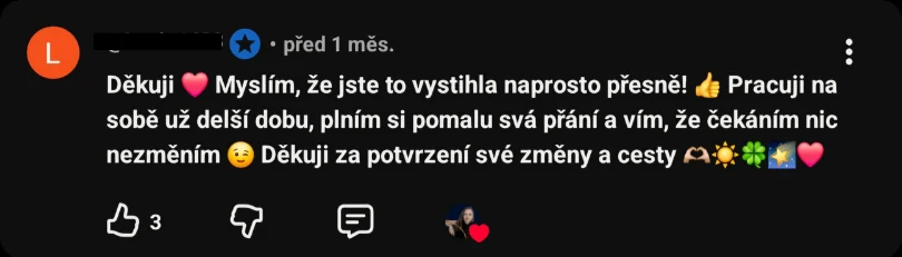 Komentář: Myslím, že jste to vystihla naprosto přesně